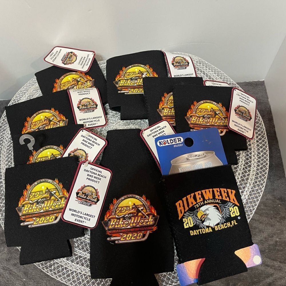 Daytona Beach Bike Week 2020 Koozies Set of 9 NWT